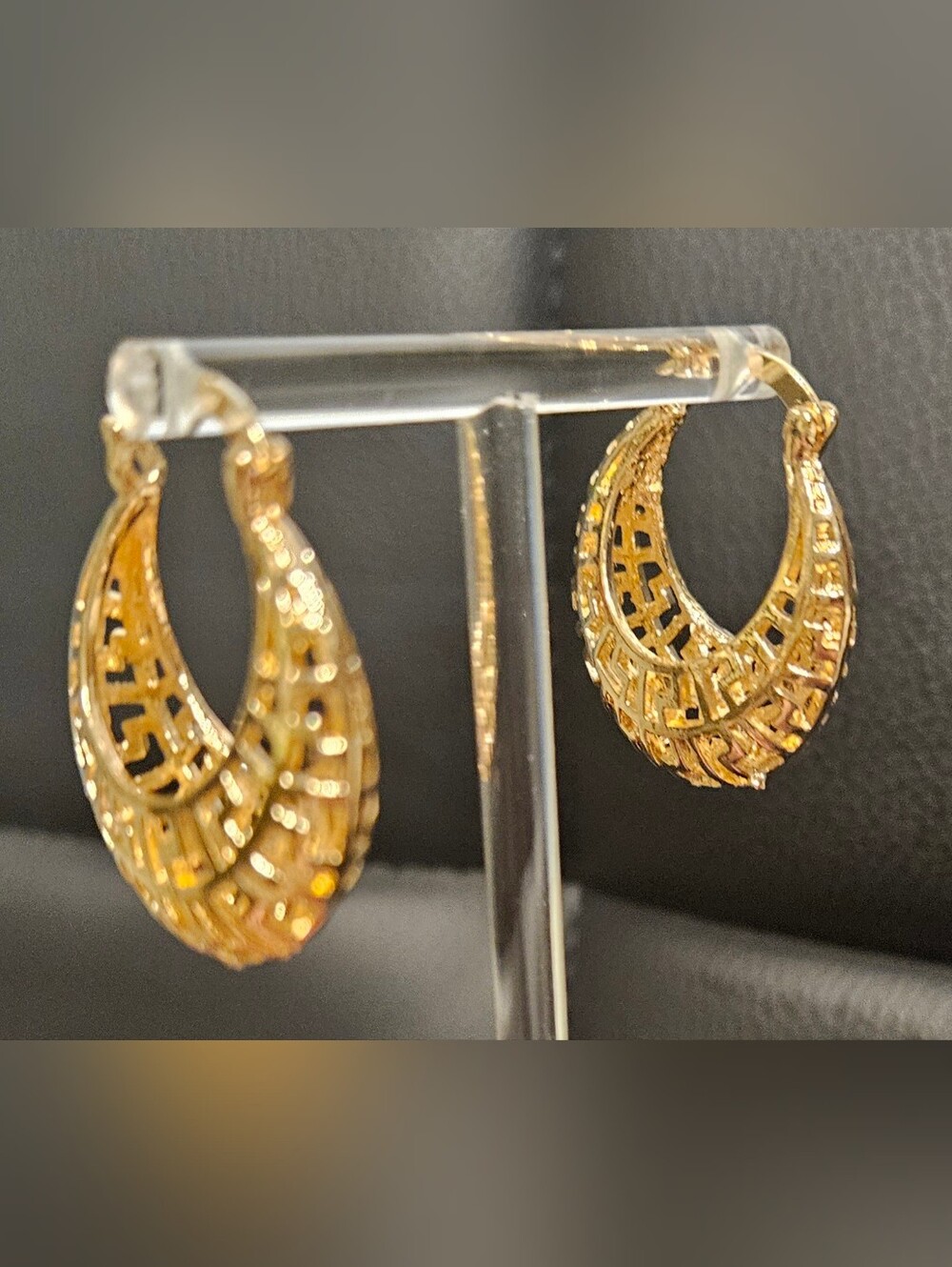 Adina Eden Gold Textured Interlocking Hoop Earrings